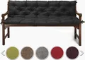 Produktbild: sunnypillow Bankauflage Stuhlkissen Bankkissen 140 x 40 x 40 cm Sitzkissen und Rückenkissen für Hollywoodschaukel Polsterauflage Auflage - Schwarz
