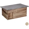 Produktbild: Relaxdays Igelhaus Bausatz Tannenholz Geflammt Wasserdicht 21 cm x 46 cm x 34 cm 2,5 kg