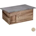 Produktbild: Relaxdays Igelhaus, Bausatz, Igelbau mit Boden, Rattenklappe & Labyrintheingang, Holz, HxBxT: 21 x 46 x 34 cm, geflammt - Braun