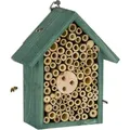 Produktbild: Relaxdays - Insektenhotel, Nisthilfe Für Bienen & Wespen, Hbt 20 X 17 X 8,5 Cm, Garten, Balkon, Bienenhotel, Holz, Grün