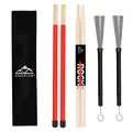 Produktbild: EastRock DrumSticks-Set enthält 5A Drumsticks, Drum Rods Sticks und eine einziehbare Drum-Bürste mit Aufbewahrungstasche