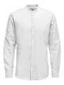 Produktbild: ONLY & SONS Herren Freizeit Hemd ONSCAIDEN SOLID - Slim Fit XS S M L XL XXL, Größe:XL, Farbe:White 22019173