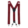 Produktbild: MASADA Hosenträger für Herren mit robusten Clips stufenlos verstellbar 3,5 cm breit und bis zu 195 cm Körpergröße Bordeaux