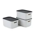 Produktbild: Jive Dekobox 3er-Set Aufbewahrungsbox 5l mit Deckel Kunststoff PP recycelt we...