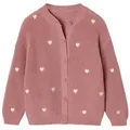Produktbild: vertbaudet Strickjacke Mädchen Strickjacke mit kleinen Stickereien Knopfverschluss rosa|weiß 110