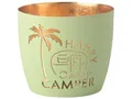 Produktbild: Giftcompany Windlicht Madras Happy Camper Eisen Höhe 8,5 cm pastellgrün Gold