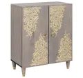Produktbild: vidaXL Schranksystem Sideboard Grau und Gold 60 x 33 x 75 cm Massivholz (1-St)