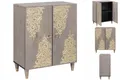 Produktbild: Schrank Sideboard Grau Und Gold 60x33.5x75 Cm Massivholz Mango