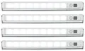 Produktbild: Lunartec LED Streifen ohne Strom: 4er-Set Schwenkbare Lichtleisten, PIR, 9 SMD-LEDs, tageslichtweiß (Licht ohne Strom Innenbeleuchtung, Vitrinenbeleuchtung ohne, Band)