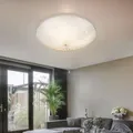 Produktbild: Deckenlampe Deckenleuchte Esszimmerlampe rund Flurlampe Glas Kristalle D 40 cm