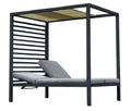 Produktbild: Jet-Line Pergola Aluminium Liegepavillon Pavillon Gartenliege 2-Personen BACCARO Anthrazit Maße: 2,1 m x 1,49 Meter inkl. Auflage Höhenverstellbar Schiebedach
