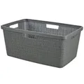 Produktbild: Keter Germany GmbH CURVER JUTE RECYCLING Wäschekorb, 46 Liter, Wäschewanne mit 4 Griffen und Jute Optik, Farbe: deep shadow 245981