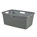 Produktbild: Wäschekorb Wäschesammler Wäschebox Wäschetonne Rattankorb Kunststoff 46 L Grau