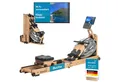 Produktbild: Skandika Rudergerät Nytta, Wasserrudergerät für Zuhause, Buchenholz, Transportrollen, 45° Tank, klappbar, Kinomap App, LCD-Display, Bluetooth, bis 150 kg