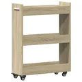 Produktbild: vidaXL Schrank mit Rollen Sonoma-Eiche 60x22x79 cm Holzwerkstoff