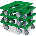 Produktbild: 6x Logistikroller/Kistenroller für Behälter 600 x 400 mm, Tragkraft 250 kg, grün