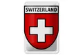 Produktbild: Femer GmbH Metallschild Flagge 12x18cm Switzerland Schweiz Wappen, (1 St), gewölbte Oberfläche, abgerundete Ecken, umgeschlagene Kanten