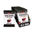 Produktbild: SALLOS X-tra Cherry Vorrats-Pack – Lakritz-Bonbons mit Kirsch-Füllung, aus natürlichem Süßholzsaft, würzig-fruchtige Lakritz-Kombination, vegan, im Vorrats-Pack, 15 x 150 g