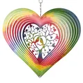 Produktbild: CIM Edelstahl Windspiel Rainbow Lovebirds Ø20cm In/Outdoor Gartendeko Geschenk