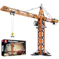 Produktbild: Reobrix Kran Baustein Set, RC Turmdrehkran Baufahrzeug Modellbausätze mit Doppelmotoren 22013, Stadtkran Spielzeug für Erwachsene, Geschenk für 14+ und Baumaschinenliebhaber(1288 Stück)