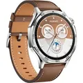 Produktbild: Huawei Watch GT 5 46 mm - Silver + Brown Composite Leather Strap - Silber/Braun