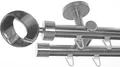 Produktbild: Innenlauf Gardinenstange Edelstahl Look 20mm Deckenbefestigung, 2-läufig Ring, Länge wählbar D40 E83E30