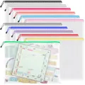 Produktbild: 12 Stück bunte Dokumententasche A3 wasserdichte Dokumententasche Reissverschluss,Datei Tasche Kunststoff für Dokumente, Quittung, Papier, Schule, Prüfungsblatt, Kosmetik, Reise