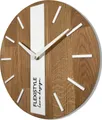 Produktbild: FLEXISTYLE Modern wanduhr ohne tickgeräusche modern wanduhren Holz Badezimmer Wohnzimmer Eiche (Weiß Runden, 30cm)