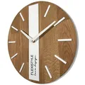 Produktbild: FLEXISTYLE Modern wanduhr ohne tickgeräusche modern wanduhren Holz Badezimmer Wohnzimmer Eiche (Weiß Runden, 30cm)