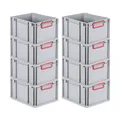 Produktbild: PROREGAL SuperSparSet 8x Eurobox NextGen Color | HxBxT 22x30x40cm | 20 Liter | Griffe rot geschlossen | Glatter Boden | Eurobehälter, Transportbox, Transportbehälter, Stapelbehälter