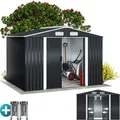 Produktbild: Xxl Metall Gerätehaus 5m2 Mit Fundament 260x205x180cm Schiebetür Anthrazit Geräteschuppen Gartenhaus 9m3 - Gardebruk