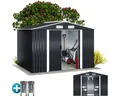 Produktbild: Gardebruk Gerätehaus, BxT: 205x257 cm, XXL Metall 5m² mit Fundament 260x205x180cm Schiebetür Anthrazit