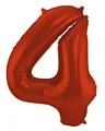Produktbild: Folat 65984 - Folienballon Zahl 4 - Rot ca. 86 cm