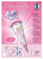 Produktbild: Ursus 9880015F - Dekorations Fantasy Ballerina, 4 Bogen Bastelkarton DIN A4, zum Dekorieren einer Schultüte (Rohling nicht enthalten) beidseitig bedruckt, vorgestanzt, mit Satinband