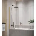 Produktbild: Badplaats Duschwand für Badewanne Torino 60 x 140 cm Gold - Drehbare Duschtrennwand mit 5 mm ESG Sicherheitsglas, Nano-Beschichtung