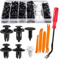 Produktbild: 125Stücke Auto Befestigung Clips,5Stücke Auto Demontage Werkzeuge,6 Types of Door Trim Clips, für Autotürverkleidung, Stoßstange, Verkleidung, Kotflügel mit (yellow（125）)