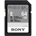 Produktbild: Sony 64GB Sf-E Series Uhs-Ii SDXC V30 Memory Card SFE64A