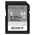 Produktbild: Sony SDXC E Series 64GB UHS-II U3 V30 Speicherkarte 270MB/s Read NEU OVP