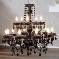 Produktbild: Imposanter Kronleuchter Ø80cm Schwarz Acryl Kristalle Wohnzimmer Hängeleuchte