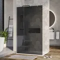 Produktbild: Duschabtrennung Walk-In Nano Echtglas EX101 - Graues Glas - 10 mm - Wandprofil Chrom - Breite wählbar, Breite Walk-In:900mm