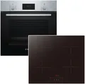 Produktbild: BOSCH Backofen-Set 3D Heißluft Teleskopauszug Edelstahl + PKM Induktionskochfeld Herdset