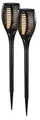 Produktbild: Lunartec Solarfackel: 2er-Set LED-Solar-Gartenfackeln mit Flammen-Effekt und Akku, 58 cm (Solar Fackeln mit Flammeneffekt, Fackel mit Flammeneffekt, Winter)