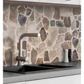 Produktbild: MyMaxxi Küchenrückwand Küchenrückwand selbstklebend Mauer Natursteine Spritzschutz Folie, (Klebefolie Küchenrückwand aufgerollt B 80 cm x H 60 cm), Mosaic Stone B 80 cm x H 60 cm braun 80 cm x 60 cm