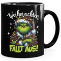 Produktbild: MoonWorks Tasse Tasse Weihnachten fallt aus Grinch Geschenkidee Weihnachtsmuffel, Keramik