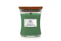 Produktbild: Woodwick Duftkerze Mint Leaves & Oak im mittelgroßen Sanduhr Glas mit Deckel, 275g, Frische Minzblätter treffen auf geräucherte Eiche und Zypresse