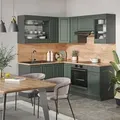Produktbild: Vicco - Eckküche Fame-line, Grün-gold Landhaus/anthrazit, 160 X 60 Cm Ohne Arbeitsplatte