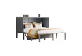 Produktbild: HAUSS SPOLE Holzbett Wandklappbett 140x200 cm mit Lattenrost, Schrankbett mit Stauraum grau, mit Lattenrost
