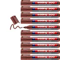 Produktbild: 300 Permanentmarker - braun - 10 Stifte - Rundspitze 15-3 mm - wasserfest sch...