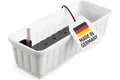 Produktbild: ALPFA Balkonkasten 60 cm weiß mit Wasserspeicher Made in Germany Blumenkasten (Spar-Set, Balkonkasten mit Bewässerungssystem und Abstandshalter), wetterfest