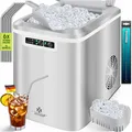 Produktbild: KESSER Eiswürfelbereiter Eiswürfelmaschine Edelstahl Ice Maker 12 in 24h Zubereitung in 7 min 2,2 Liter Wassertank 2 Eiswürfel-Größen LED-Display Selbstreinigungsfunktion mit Zubehör